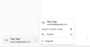 Benutzermenü-Tabelle